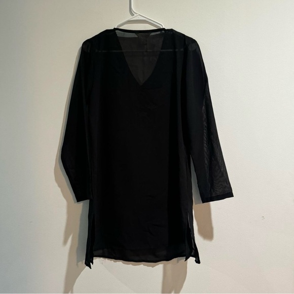 Lucky & Coco Black Sheer Gold Beaded Tunic Coverup – Size M - Picture 3 of 3